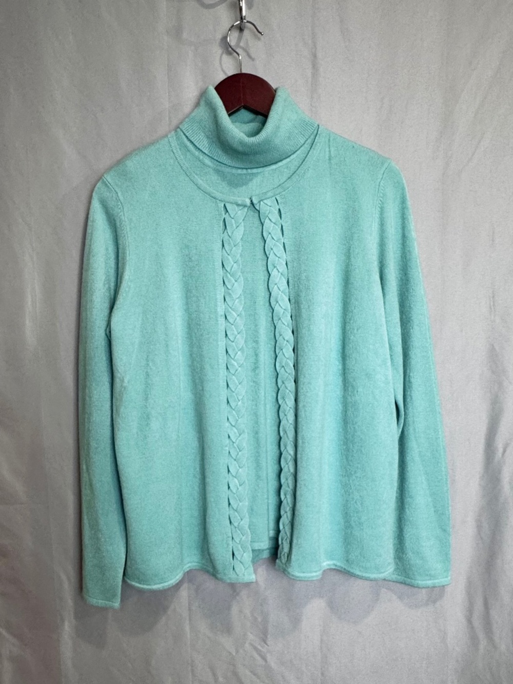 VTG DESIGNERS ORIGINALS Luxelon Knit Cardigan & Sleeveless Turtleneck Set M